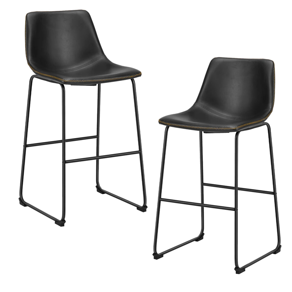 Lvxen Bar Stool Set - Faux Leather & Iron