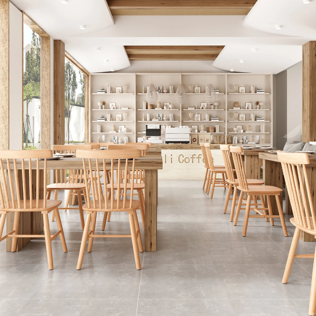 Dining Chairs Set of 4, Mid Century Modern Spindle Back Wood Chairs with Comfortable Seat for Kitchen & Dining Room