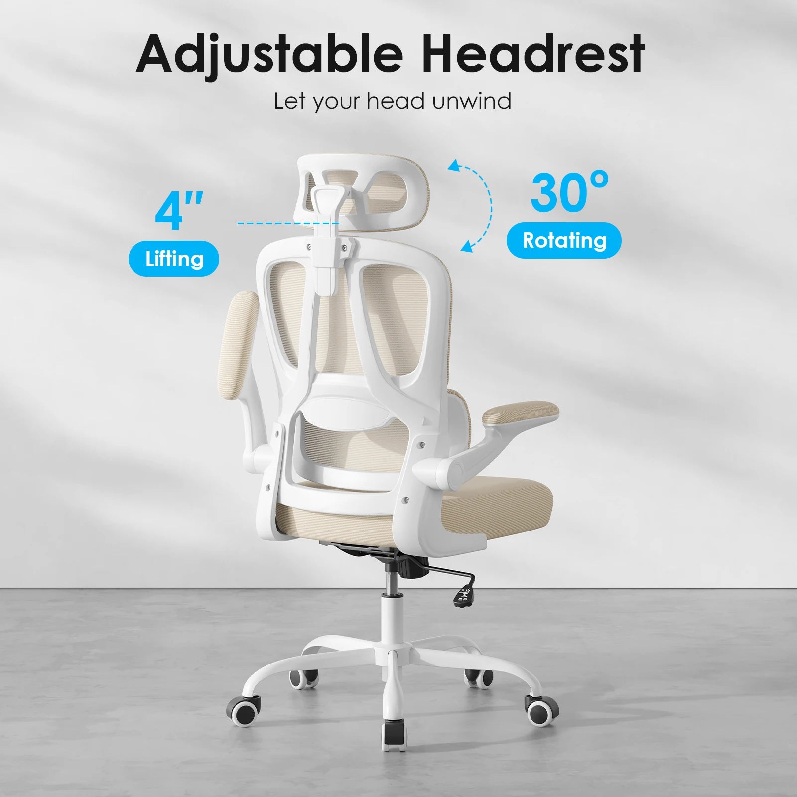 Ergonomic Office Chair, Home Office Desk Chair with Lumbar Support & Headrest, High Back Computer Chair for Work, Study