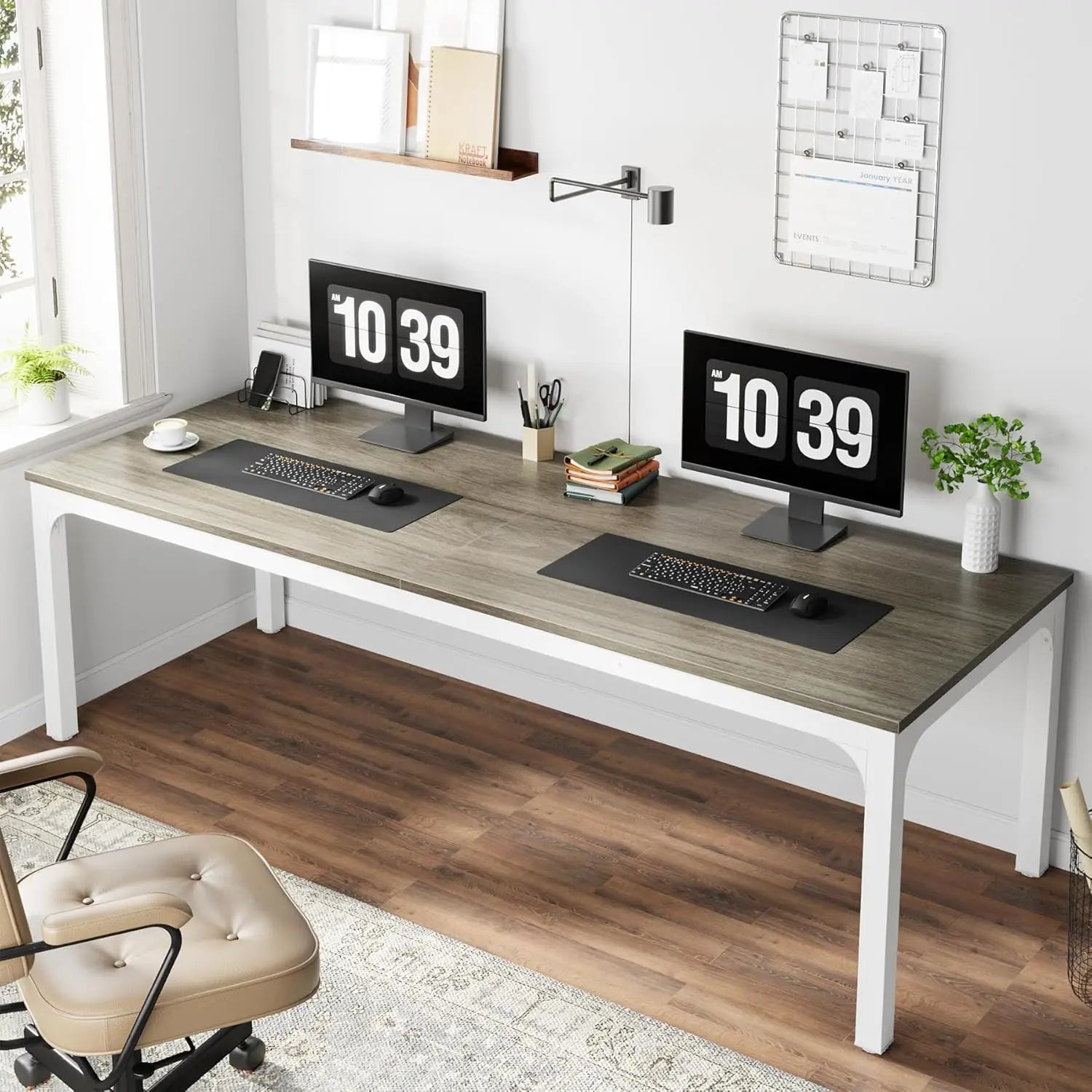 78.7 Inches Extra Long Computer Desk 2 Person Desk, Double Long Desk, Workstaion for Home Office
