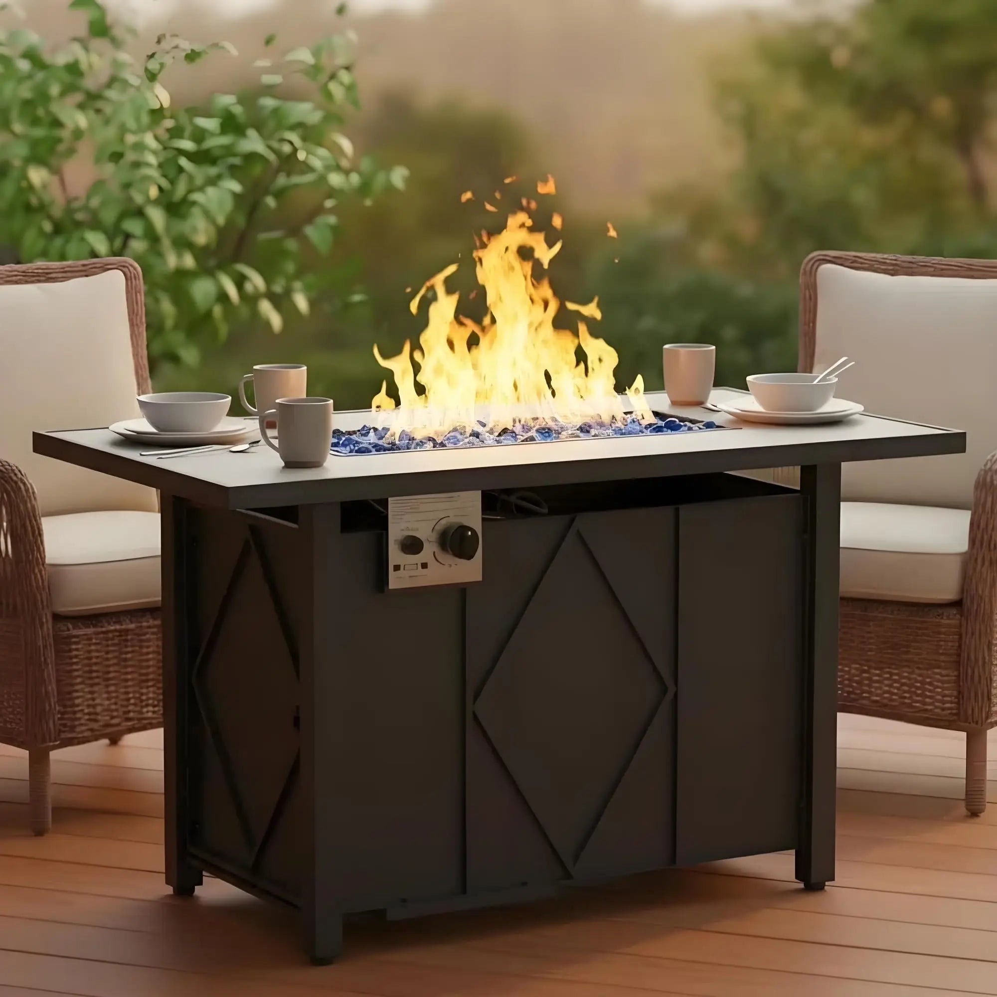 Aero Propane Fire Pit Table - Matte Gray