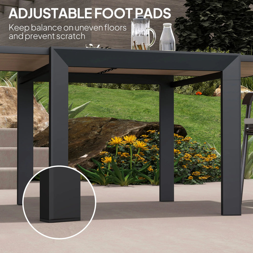 35.5"-71" Expandable Aluminum Outdoor Dining Table for 4-6 People