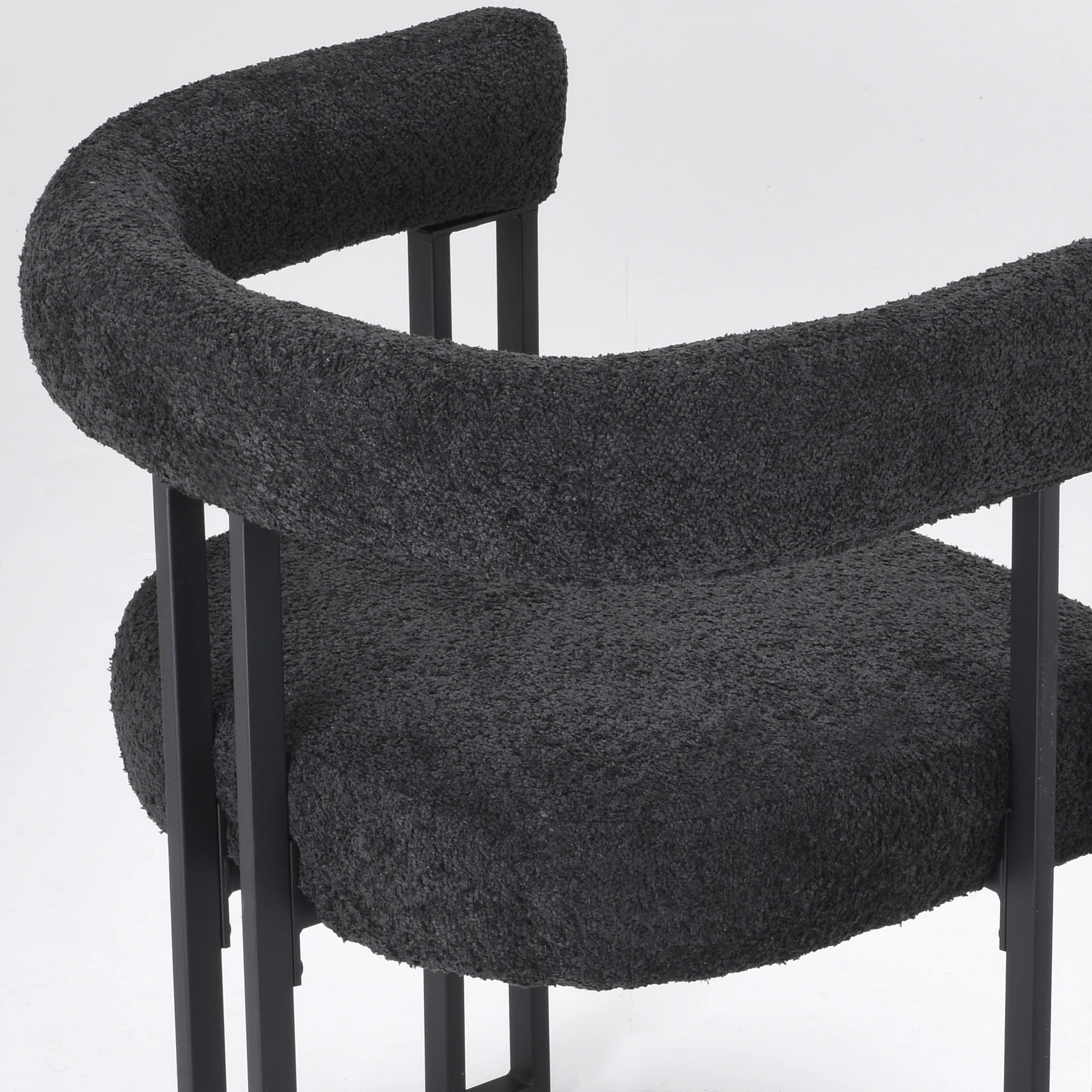 Upholstered Dining Arm Chairs Set of 2, Modern Cushioned Accent Chairs with Metal Frame