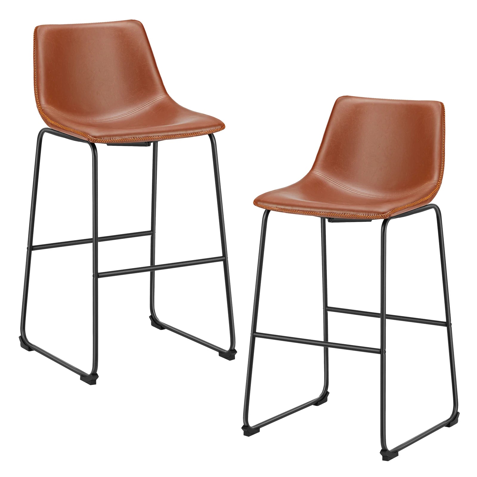 Lvxen Bar Stool Set - Faux Leather & Iron