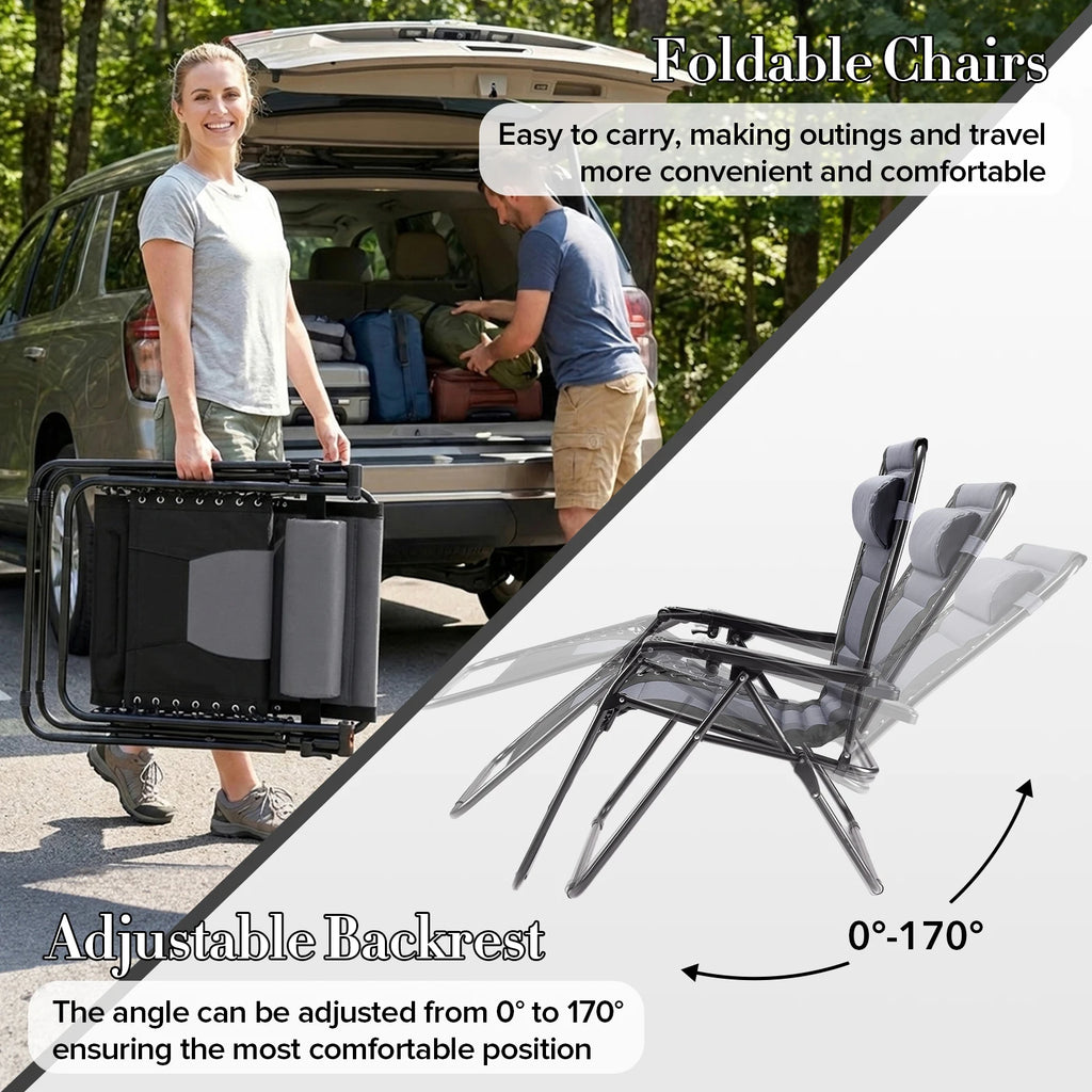 Lvxen Zero Gravity Lounge Chair - Oversized Padded Cotton patio