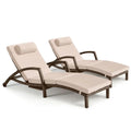 Chaise Lounge Chairs Set of 2 Wicker Pool Lounge Chairs Outdoor with 5 Adjustable Back Amp Removable Cushion Amp Tray Tanning C