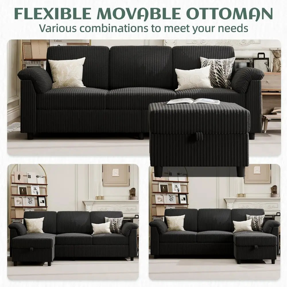 Sleeper Sofa Bed with Fixedshape Frame,2 Pillows, 5In1 DIY Corduroy Couch Loveseat for Small Space, King Size Floor Sleeper Fol