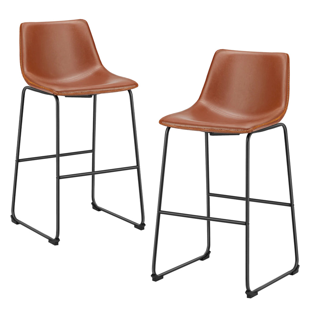 Lvxen Bar Stool Set - Faux Leather & Iron