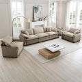 Home Theater Style 3-Seater Sofa Set with Soft Cushions & Pillows – Warm Cozy Design