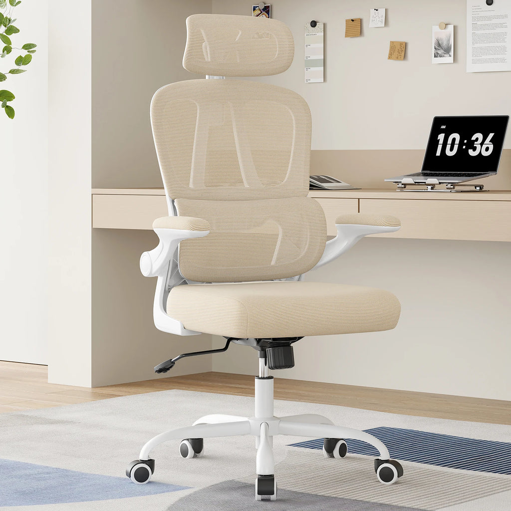 Ergonomic Office Chair, Home Office Desk Chair with Lumbar Support & Headrest, High Back Computer Chair for Work, Study