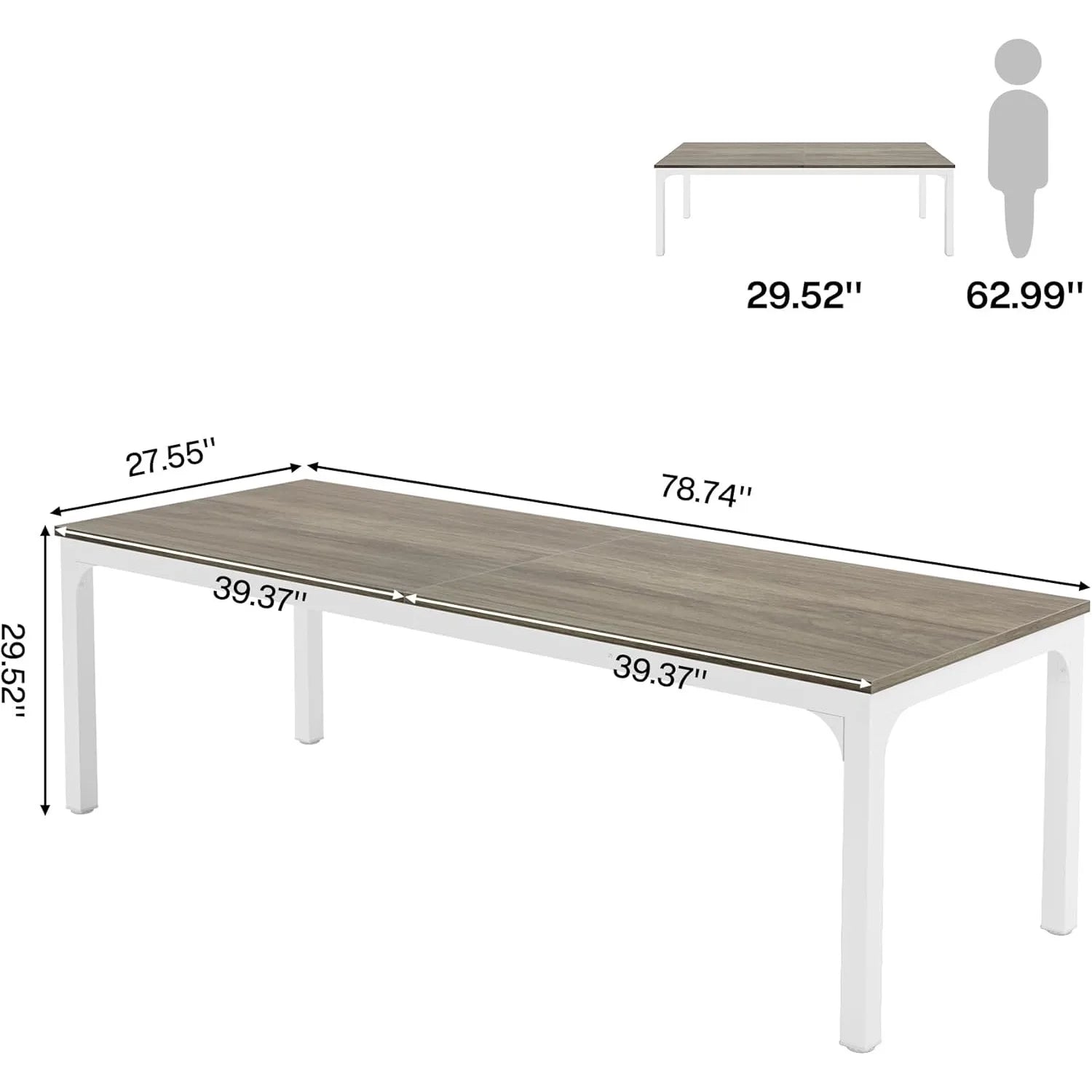 78.7 Inches Extra Long Computer Desk 2 Person Desk, Double Long Desk, Workstaion for Home Office