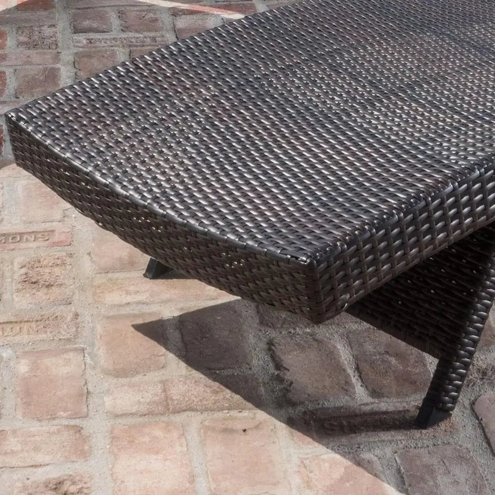 Adjustable Backrest Chaise Lounge Set of 4 with Side Table for Outdoor Patio & Poolside Relaxation