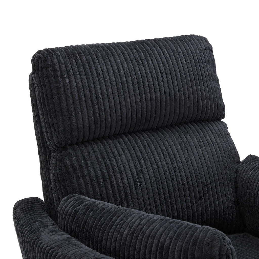 Electric Swivel Recliner Chair with USB Ports, Chenille Fabric, 300Lbs Capacity, Soft Pillows, for Living Room Home