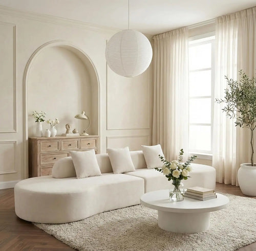 130” Boneless Sectional Couches for Living Room | Modern Curved Sofa Comfy Cloud Couch | Oversized Plush Modular, Customized