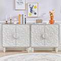 French-Style Vintage Sideboard Cabinet, 62 Wide, with 2 Carved Doors for Living, Hallway, Dining Rooms