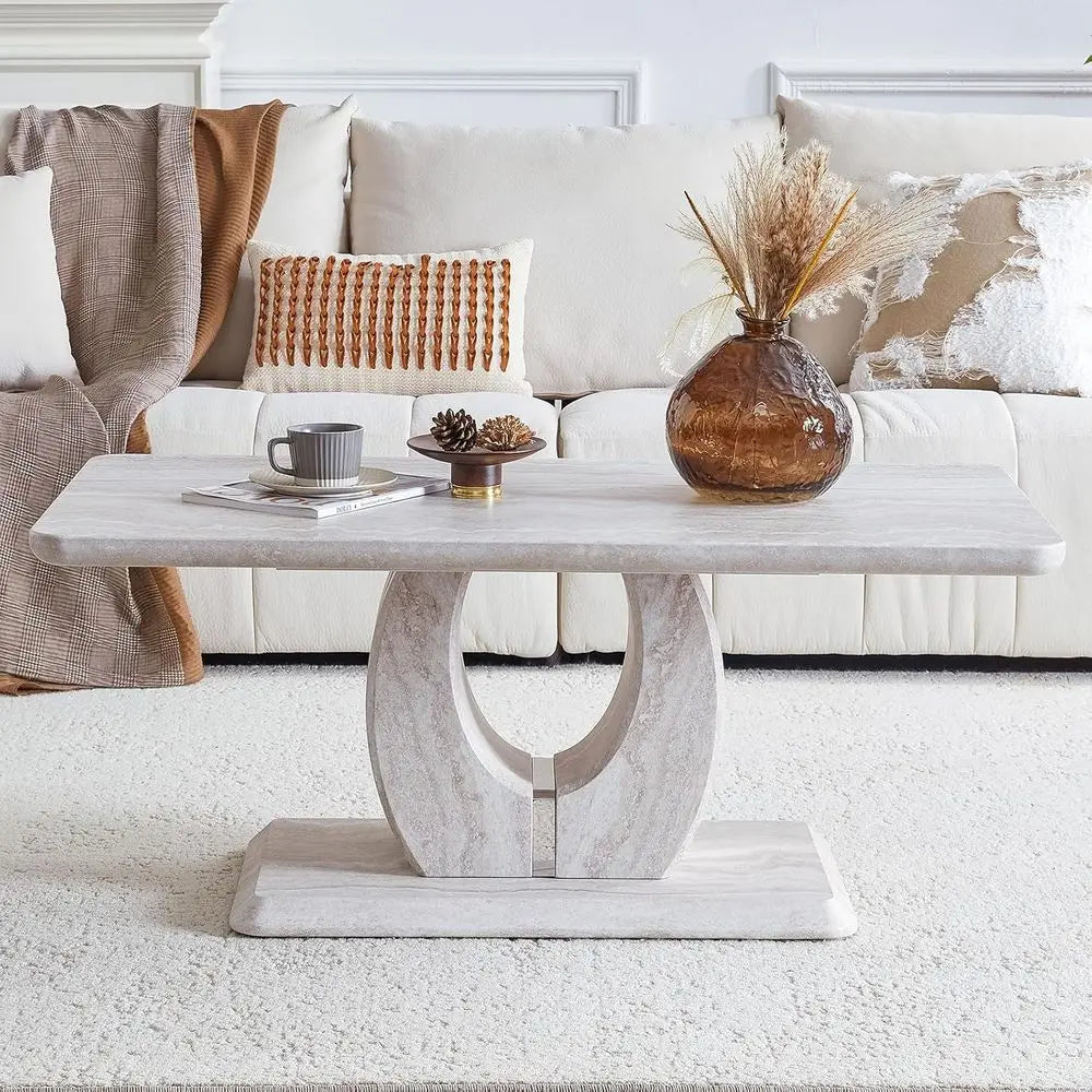 Modern Marble Coffee Table with Planetary Veins & Storage for Stylish Living Rooms