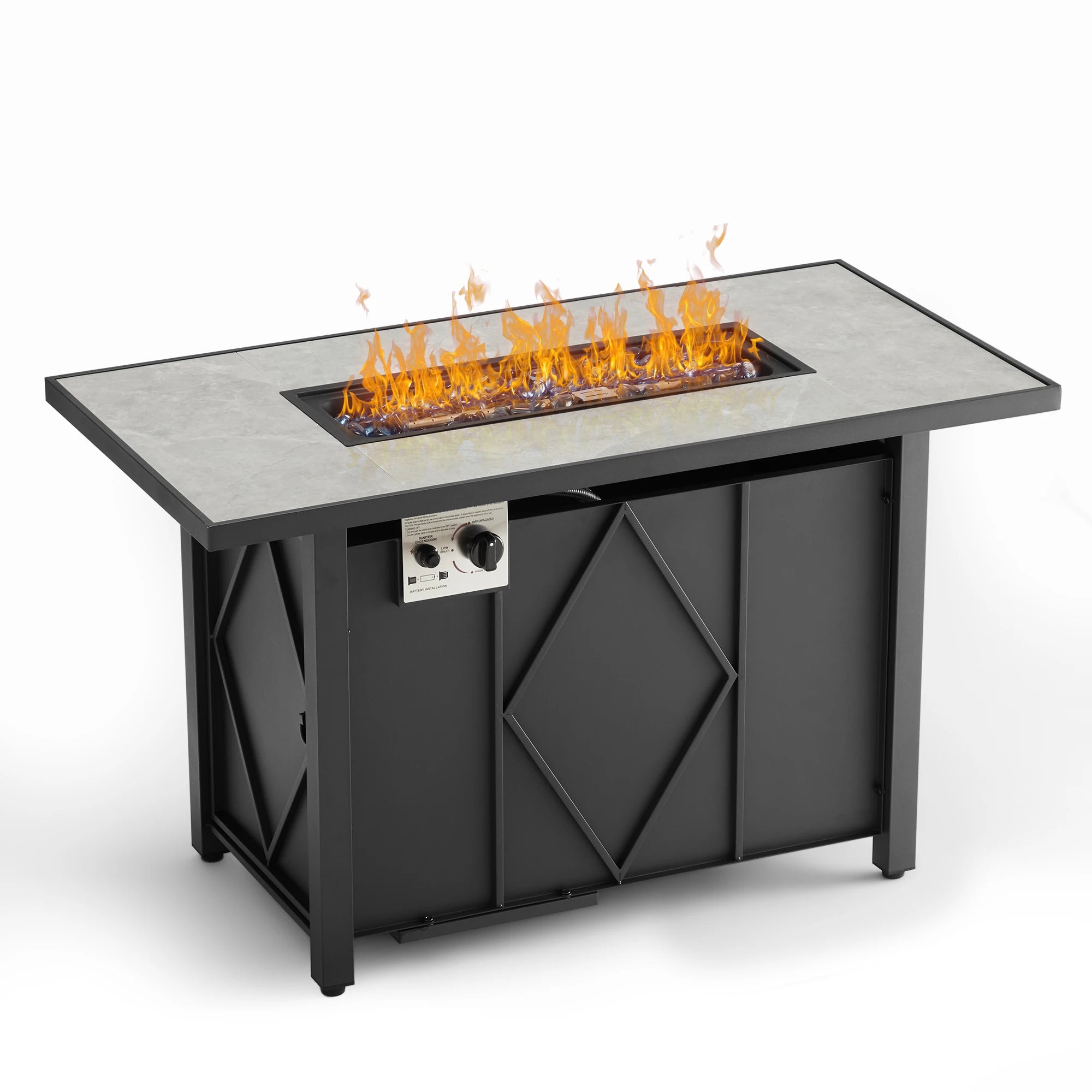 Aero Propane Fire Pit Table - Matte Gray