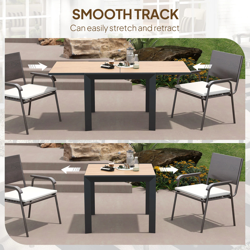 35.5"-71" Expandable Aluminum Outdoor Dining Table for 4-6 People