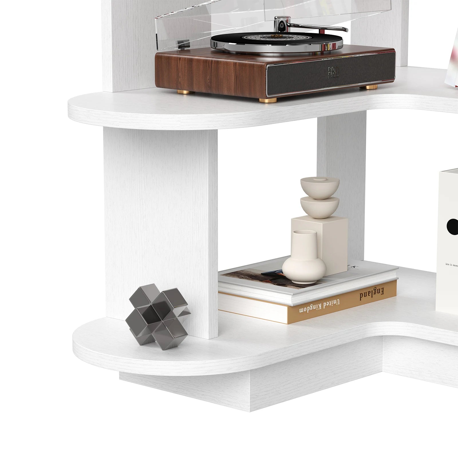 Corner Bookshelf Space-Saving Storage Shelf with Multiple Tiers, for Living Room, Home Office, Bedroom, Study