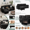 Sleeper Sofa Bed with Fixedshape Frame,2 Pillows, 5In1 DIY Corduroy Couch Loveseat for Small Space, King Size Floor Sleeper Fol