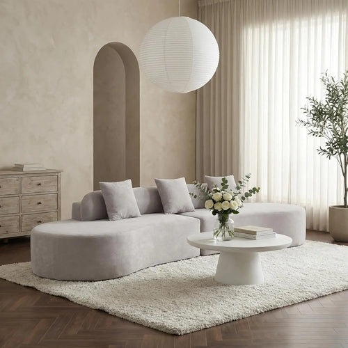 130” Boneless Sectional Couches for Living Room | Modern Curved Sofa Comfy Cloud Couch | Oversized Plush Modular, Customized