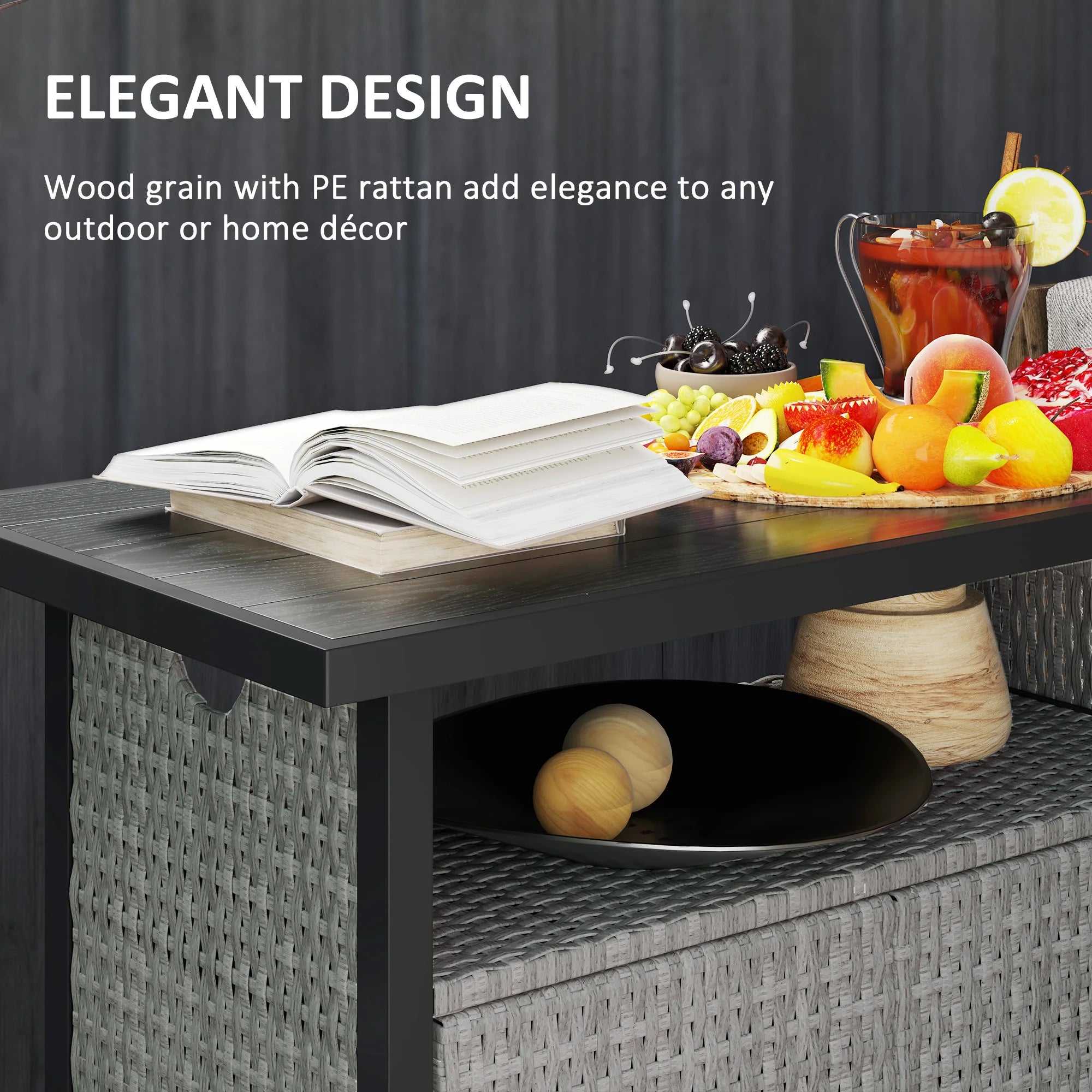 Outdoor Pool Towel Storage Cabinet Organizer, Pool Valet with Cabinet Gray