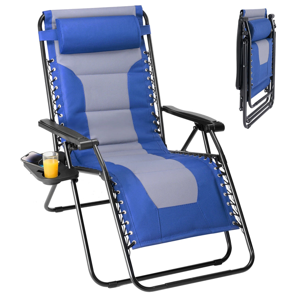Lvxen Zero Gravity Lounge Chair - Oversized Padded Cotton patio