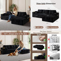 Boneless Couches for Living Room, Modular Sectional Sofa with Oversized Chaise, Lshape Cloud Couch with Deep Seat Black, Right