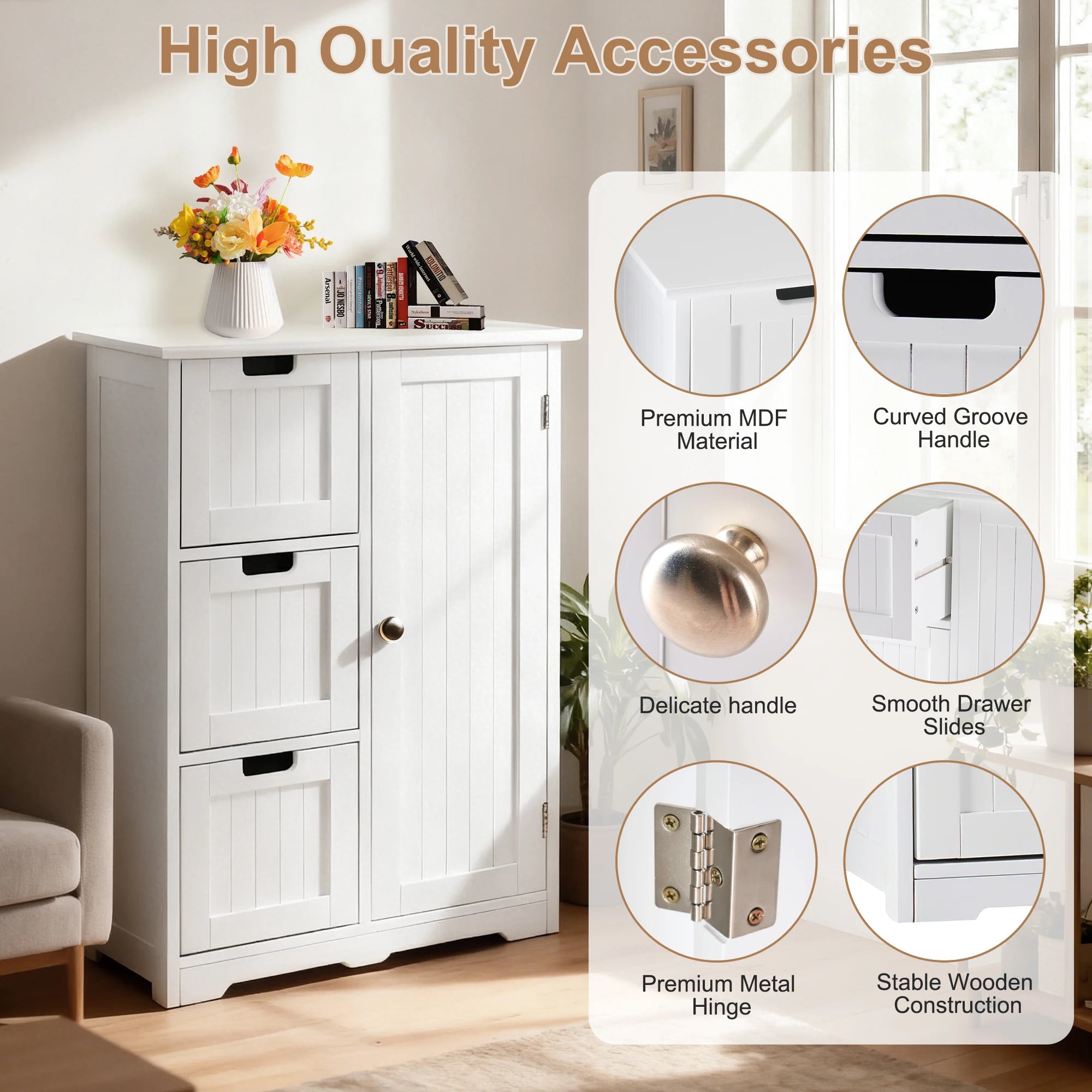 Modern 6 Drawer Dresser Chest – Spacious Bedroom Storage Organizer