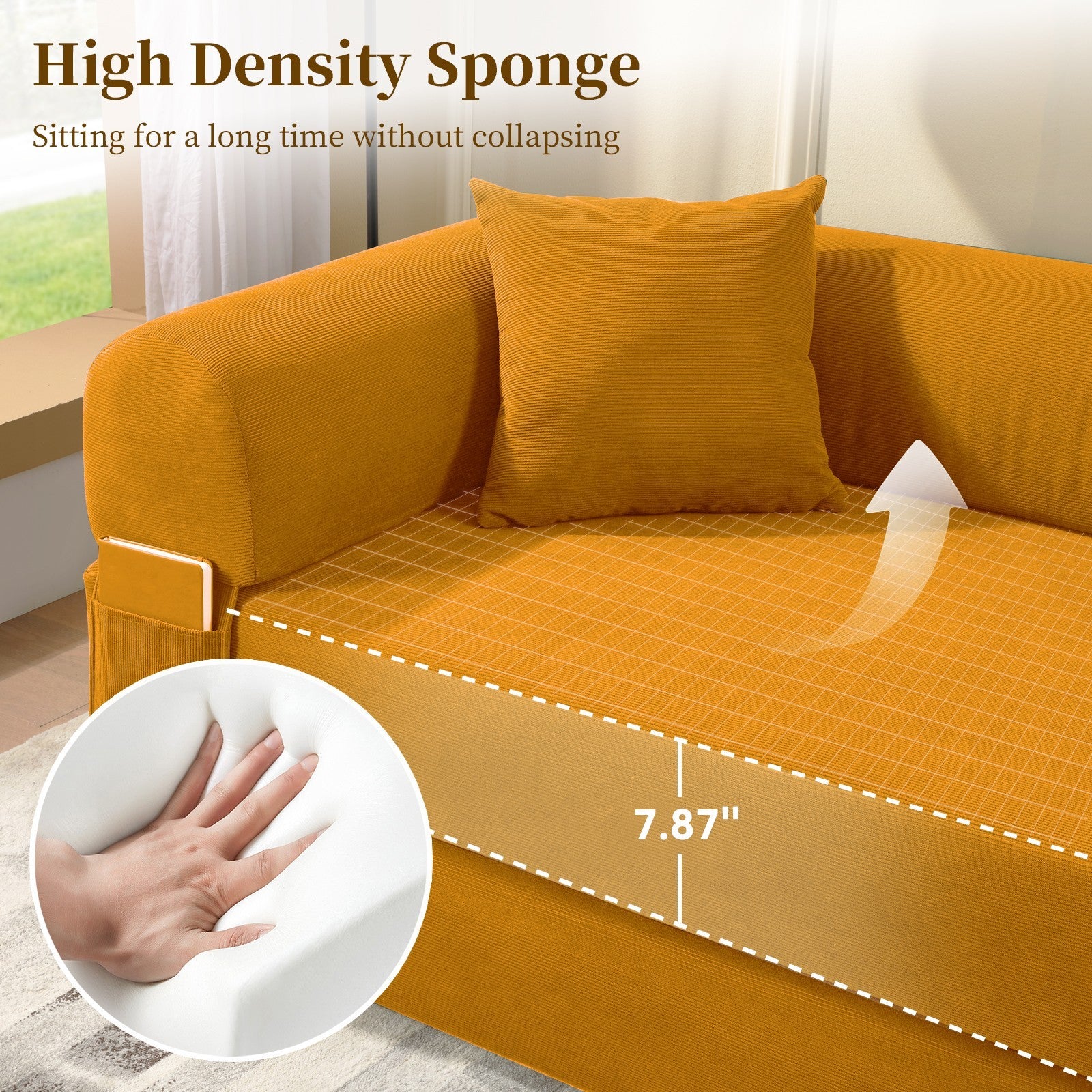 80" Queen Convertible Sofa Bed, No Assembly Modern Boneless Couch Sofa in Box