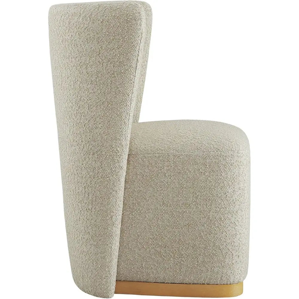 Rolling Upholstered Dining Chairs Set of 2 with Hidden Casters – Oatmeal