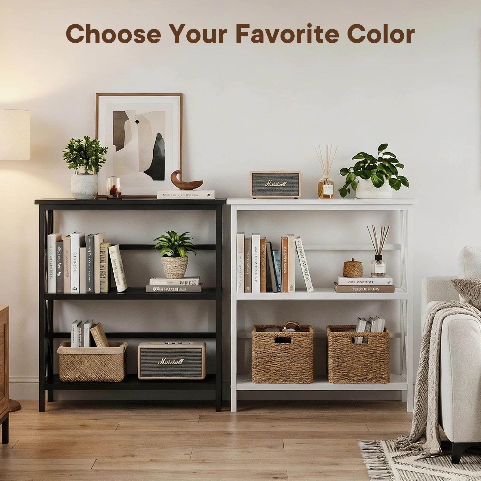 3 Tier Bookshelf Heavy Duty Metal Storage Shelving Unit – Adjustable Wire Rack Organizer