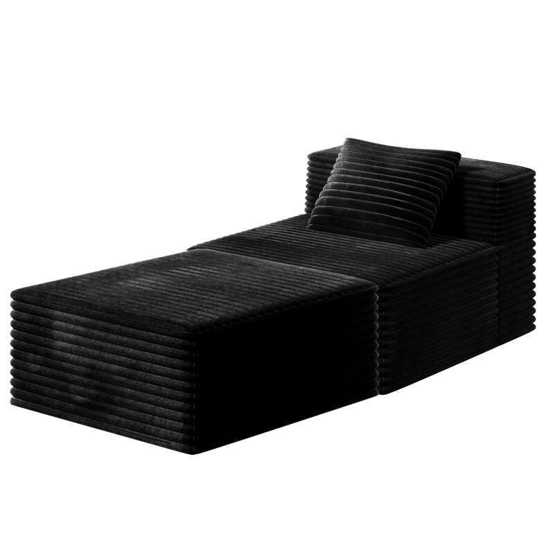 Modern Corduroy Sectional Sofa – Modular Foam Couch with Plush Cushions