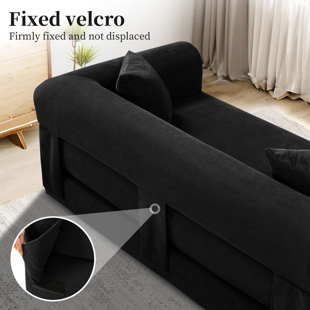 80" Queen Convertible Sofa Bed, No Assembly Modern Boneless Couch Sofa in Box