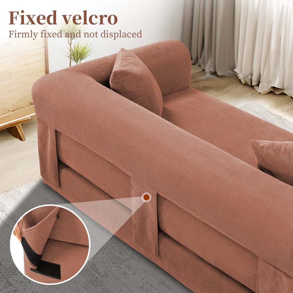 80" Queen Convertible Sofa Bed, No Assembly Modern Boneless Couch Sofa in Box