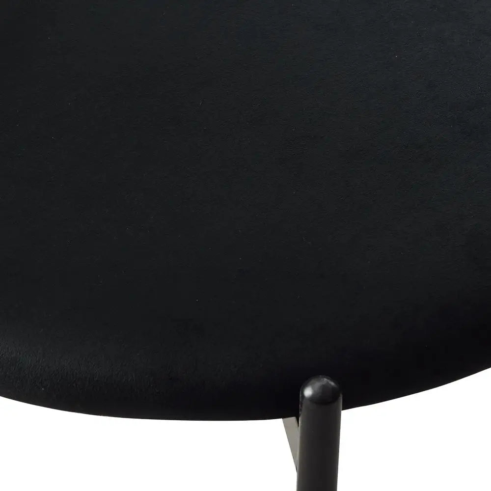 Mid-Century Modern Rattan Dining Chairs Set of 4 with Sherpa Upholstery & Metal Legs – Black