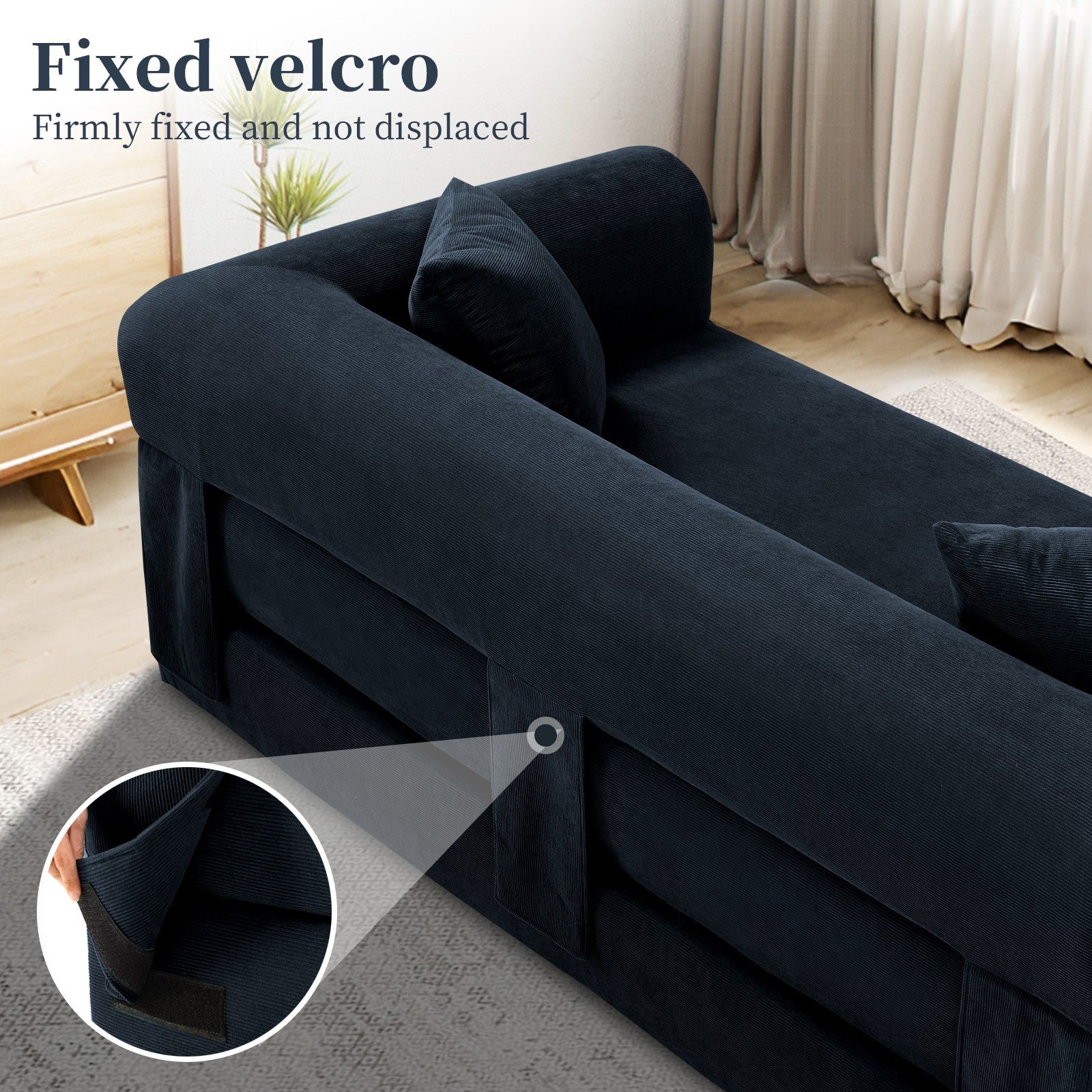 80" Queen Convertible Sofa Bed, No Assembly Modern Boneless Couch Sofa in Box