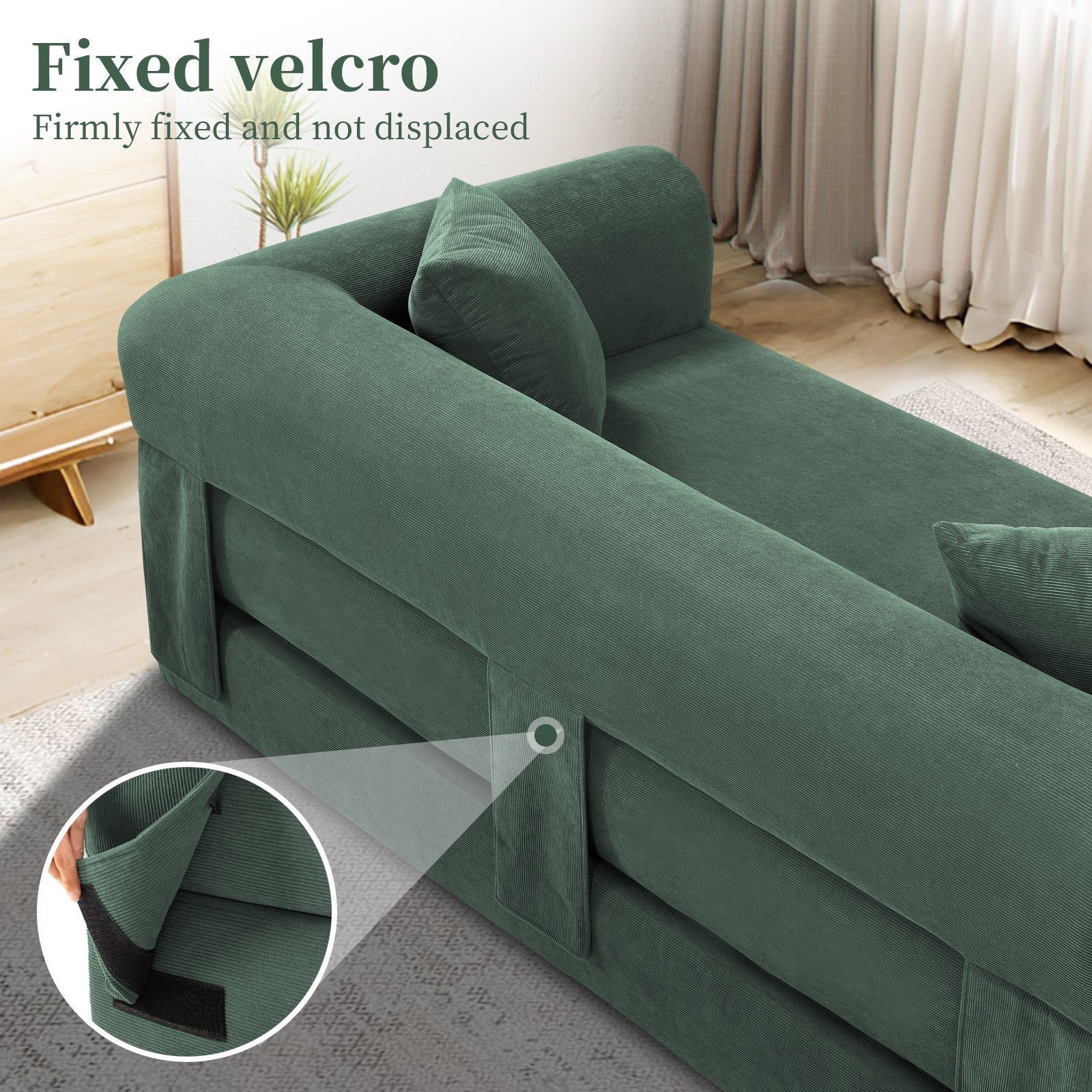 80" Queen Convertible Sofa Bed, No Assembly Modern Boneless Couch Sofa in Box