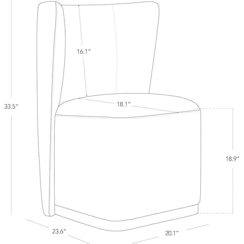 Rolling Upholstered Dining Chairs Set of 2 with Hidden Casters – Oatmeal