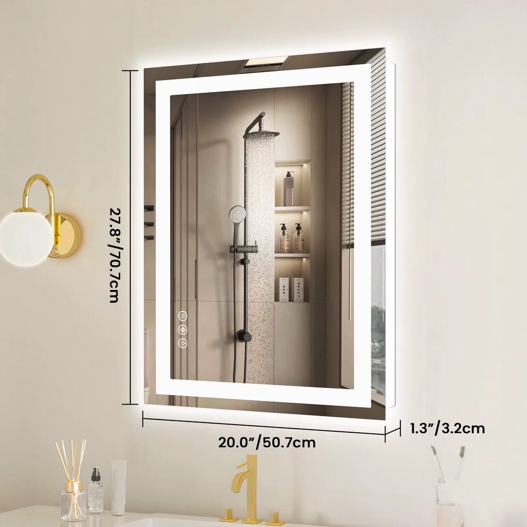 LED Bathroom Mirror with Anti-Fog & Adjustable Lighting – Dimmable Vanity Mirror