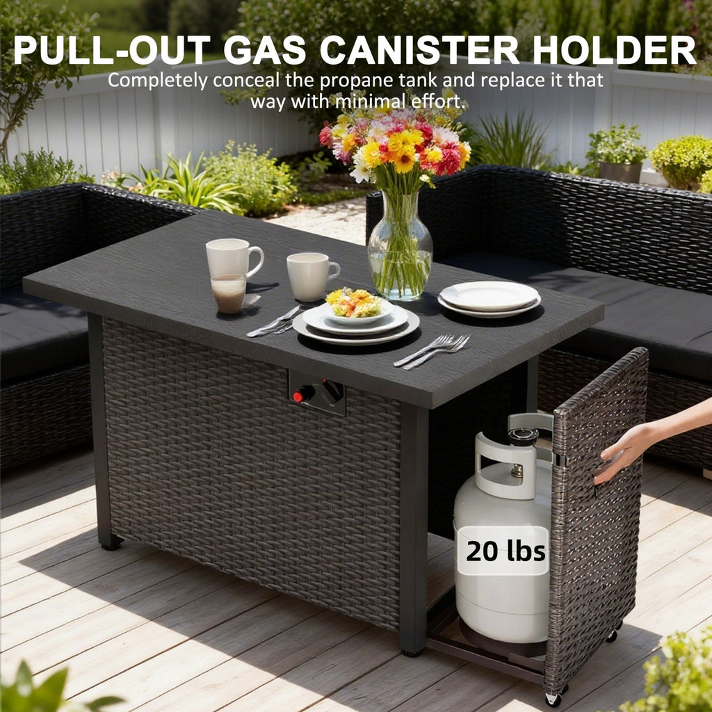 42" Gas Fire Pit Table, 50,000 BTU Propane Fire Pits for Outside