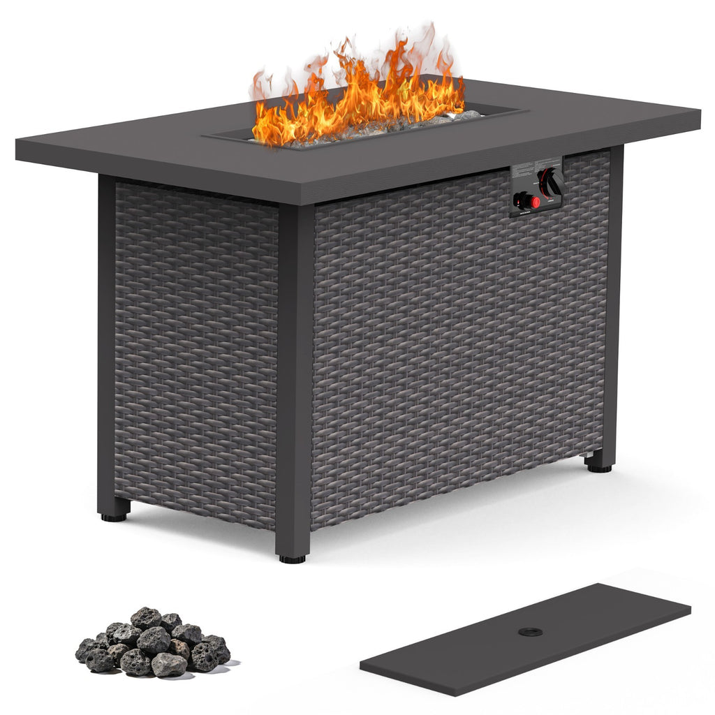 42" Gas Fire Pit Table, 50,000 BTU Propane Fire Pits for Outside