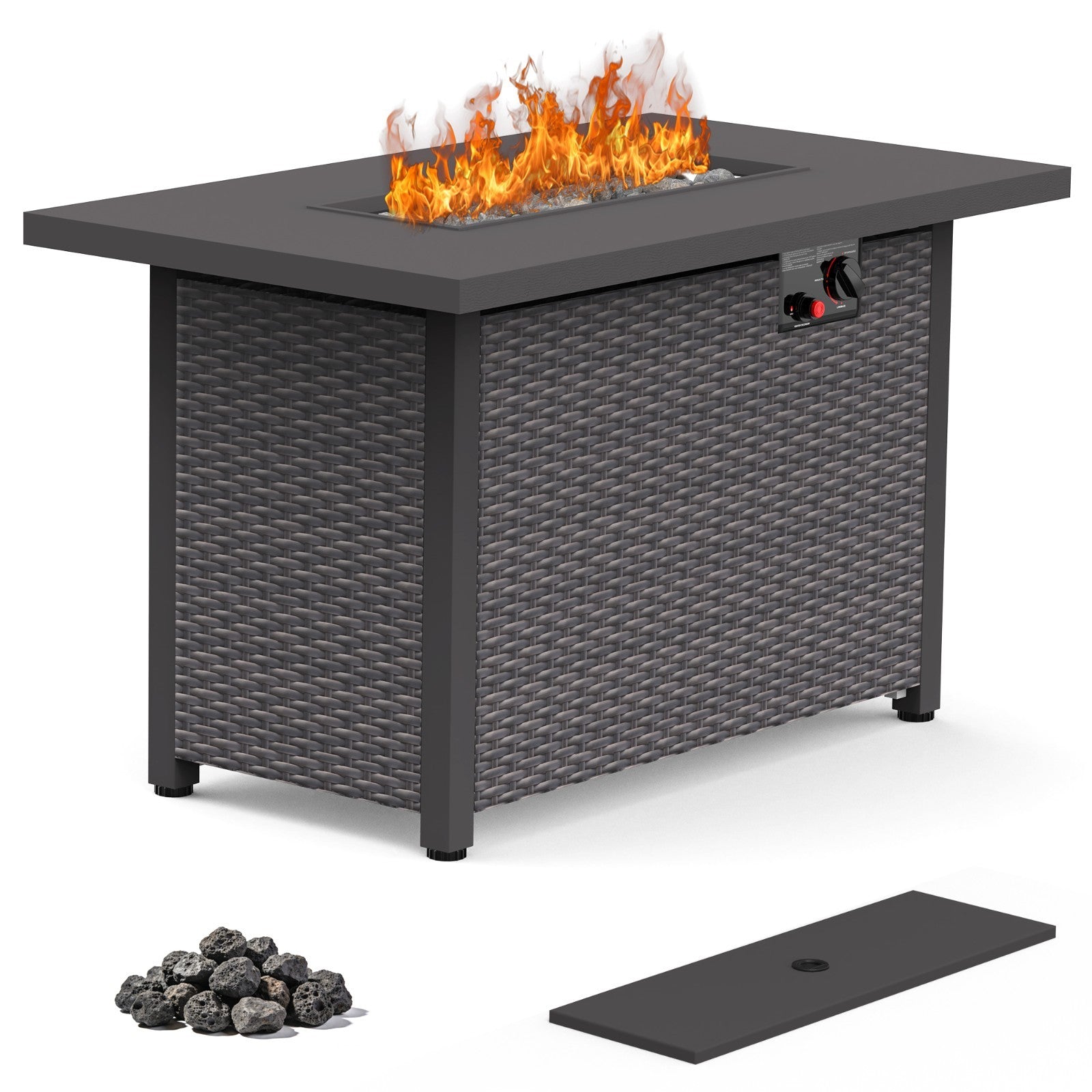 42" Gas Fire Pit Table, 50,000 BTU Propane Fire Pits for Outside